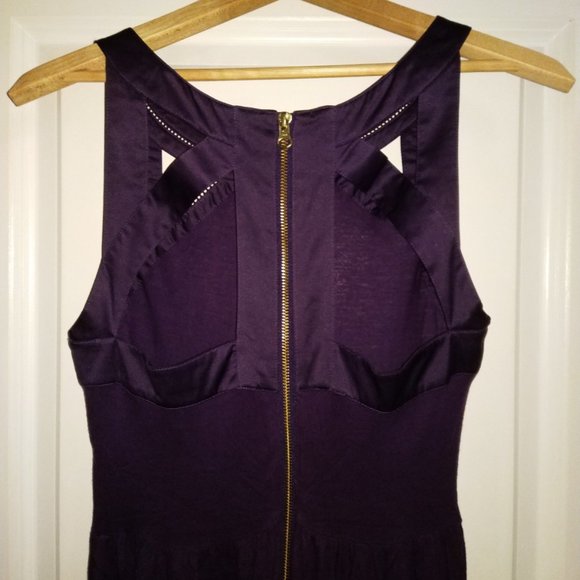 Y2K Urban Outfitters Plum Jersey Cut Out Skater Hipster Mini Dress - Picture 6 of 14